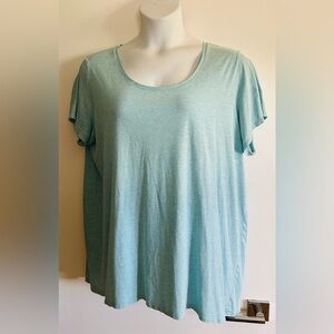 J Jill Elliptical Tee 2X Cotton Blue Green.